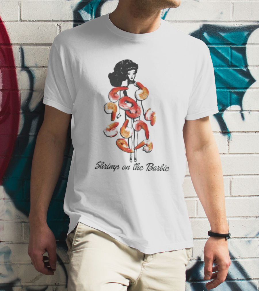 Barbie Silhouette Fashioned In Shrimp On The Barbie T-Shirt