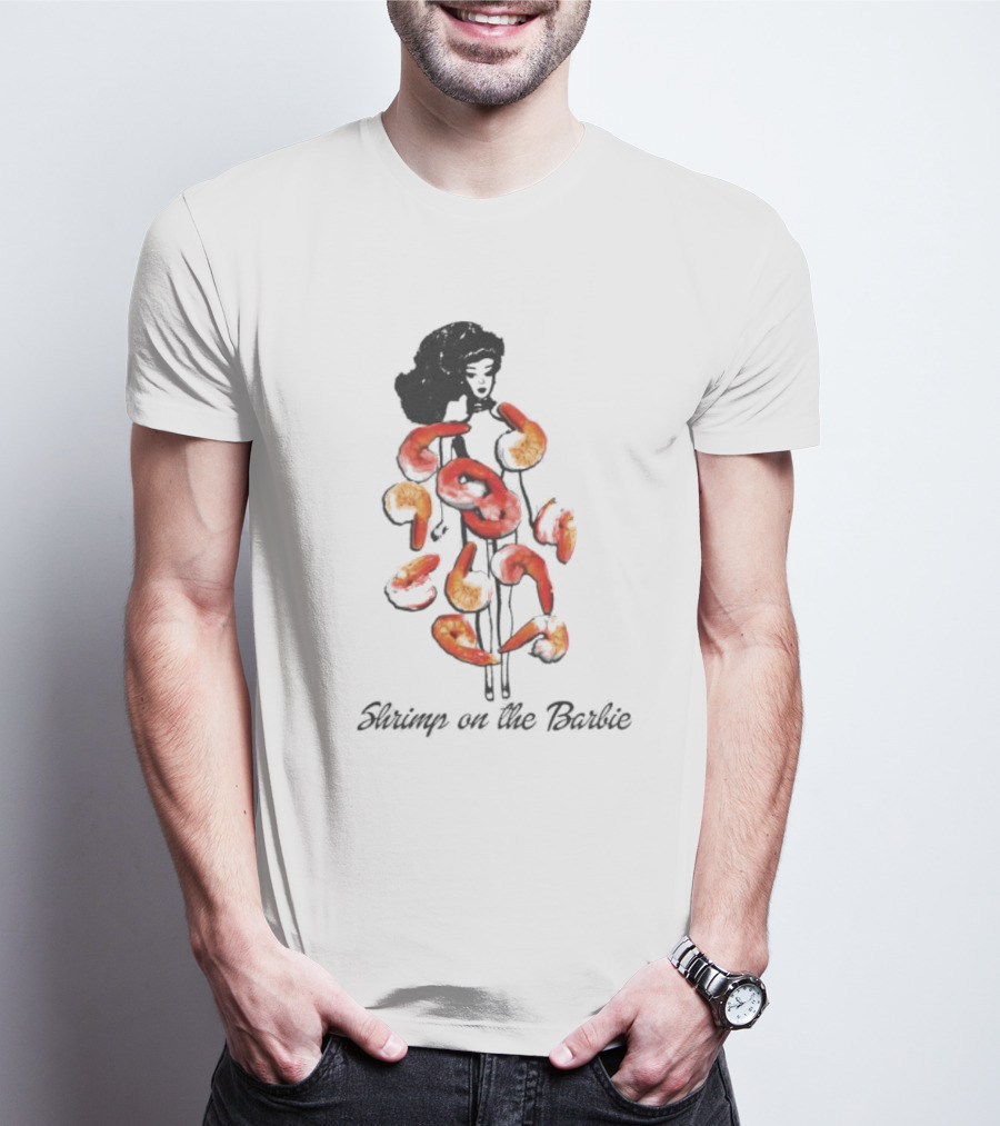 Barbie Silhouette Fashioned In Shrimp On The Barbie T-Shirt