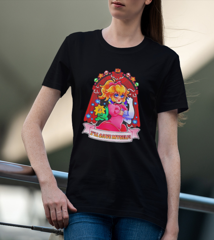 I'll Save Myself Jamealipuff Retro Arcade Princess T-Shirt