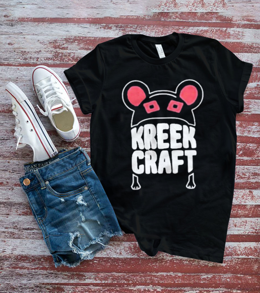 KreekCraft Bear Ears Red Eyes Branding T-Shirt