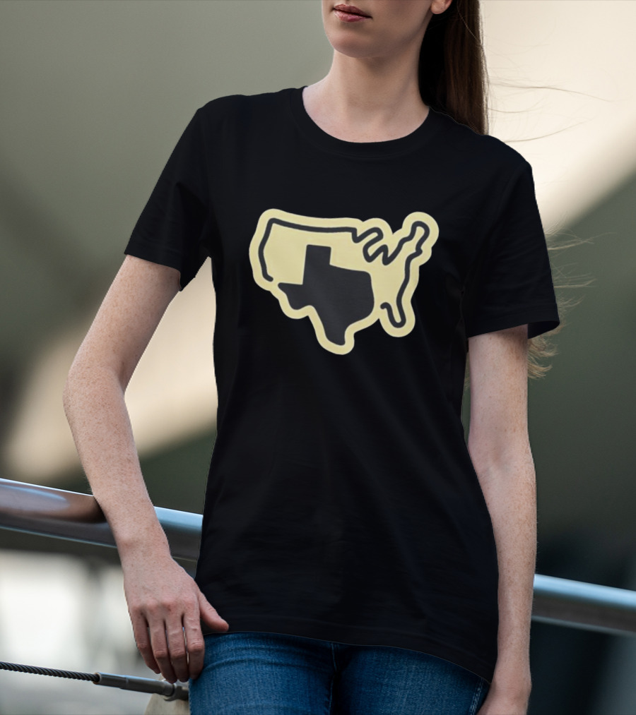Tan Grand Texas State Silhouette Map USA Shape T-Shirt