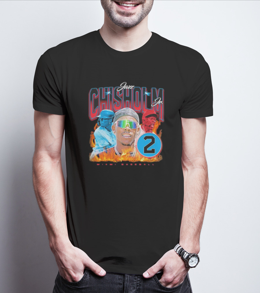 Jazz Chisholm Jr. Miami Baseball 90s Number 2 T-Shirt
