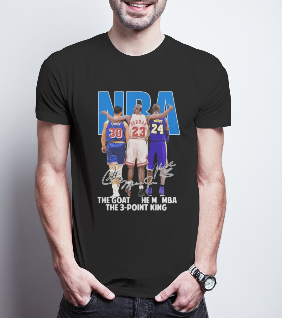 NBA Curry Jordan Bryant The Goat The Mamba The 3-Point King Signature T-Shirt