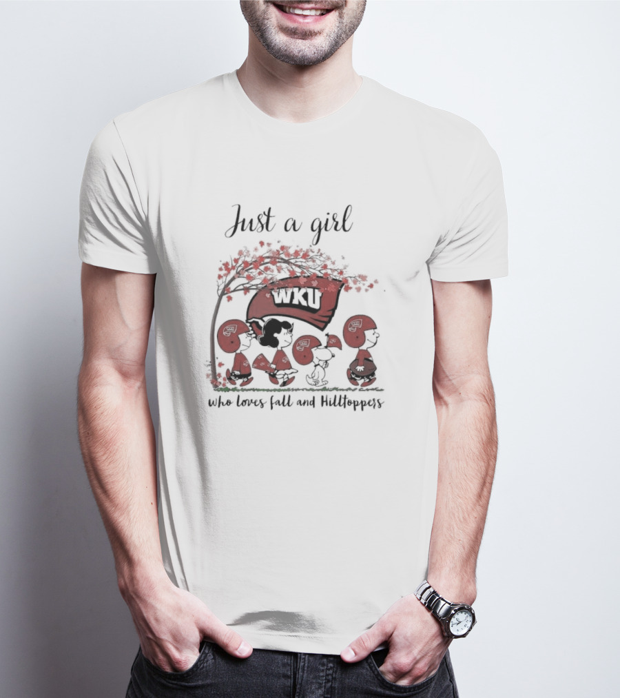 Just A Girl Who Loves Fall WKU Hilltoppers Peanuts T-Shirt