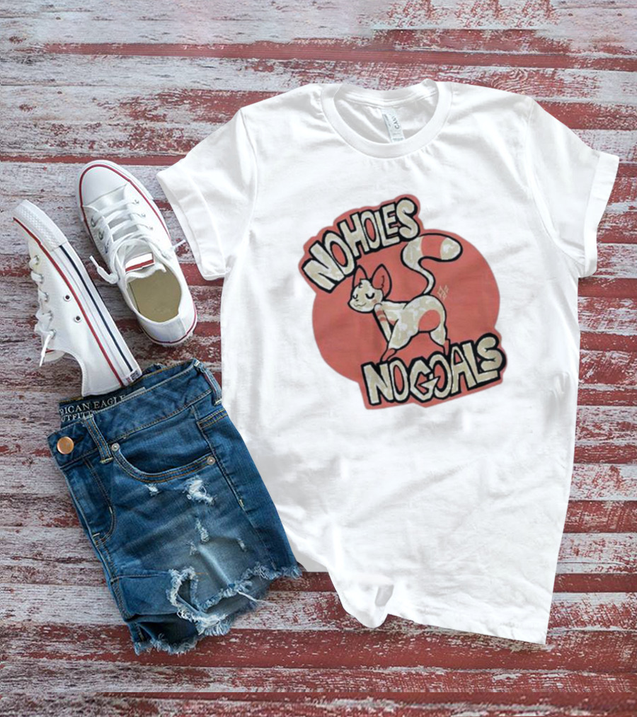 Sockfox No Holes No Goals Fox Graphic Red Circle T-Shirt