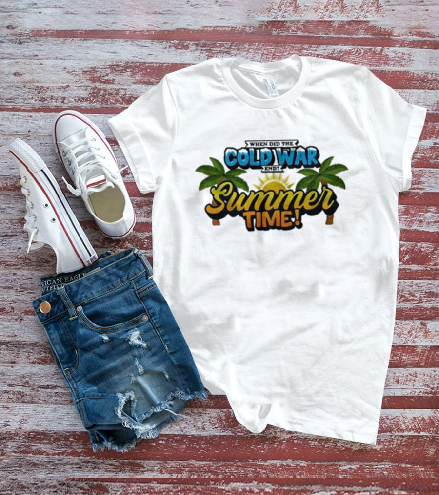 When Did The Cold War End Summer Time Palm Trees Sunburst T-Shirt