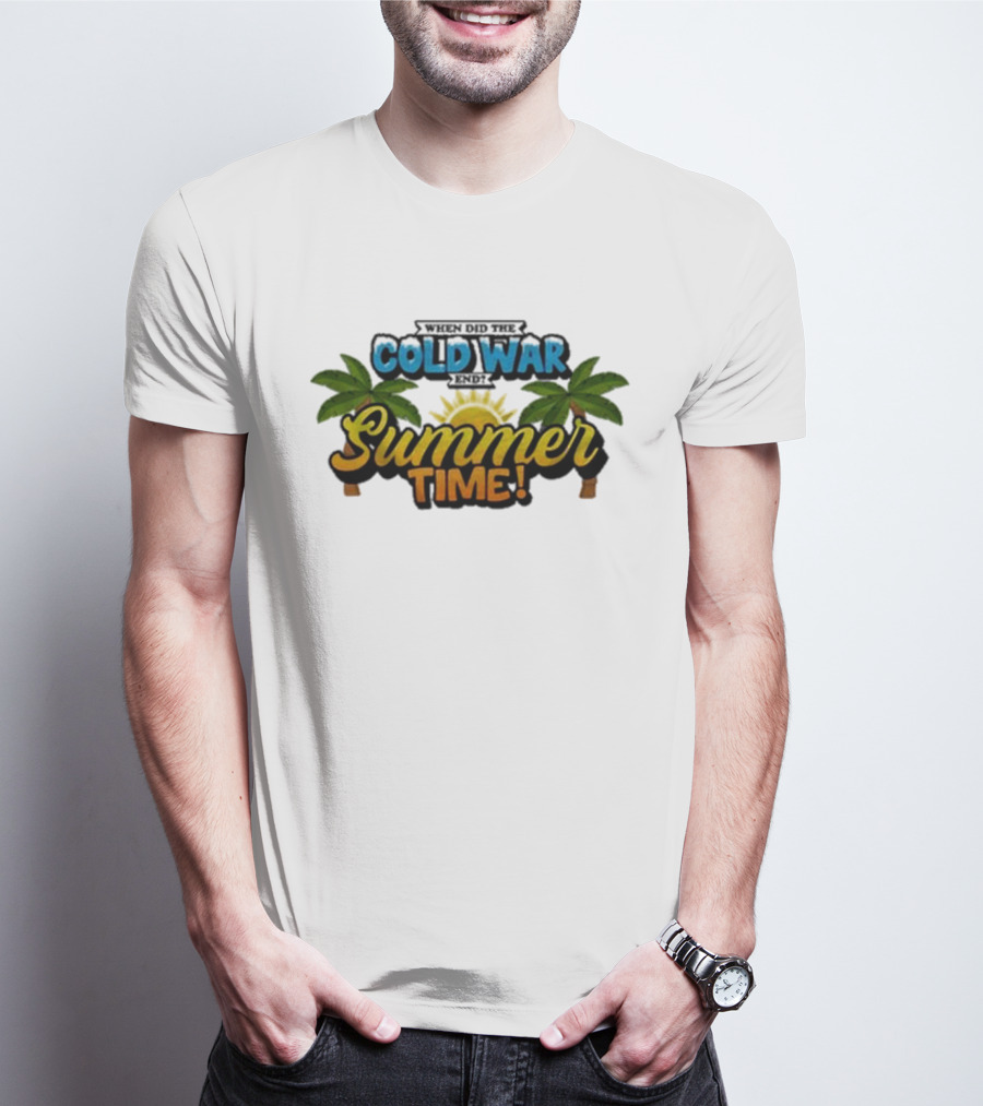 When Did The Cold War End Summer Time Palm Trees Sunburst T-Shirt