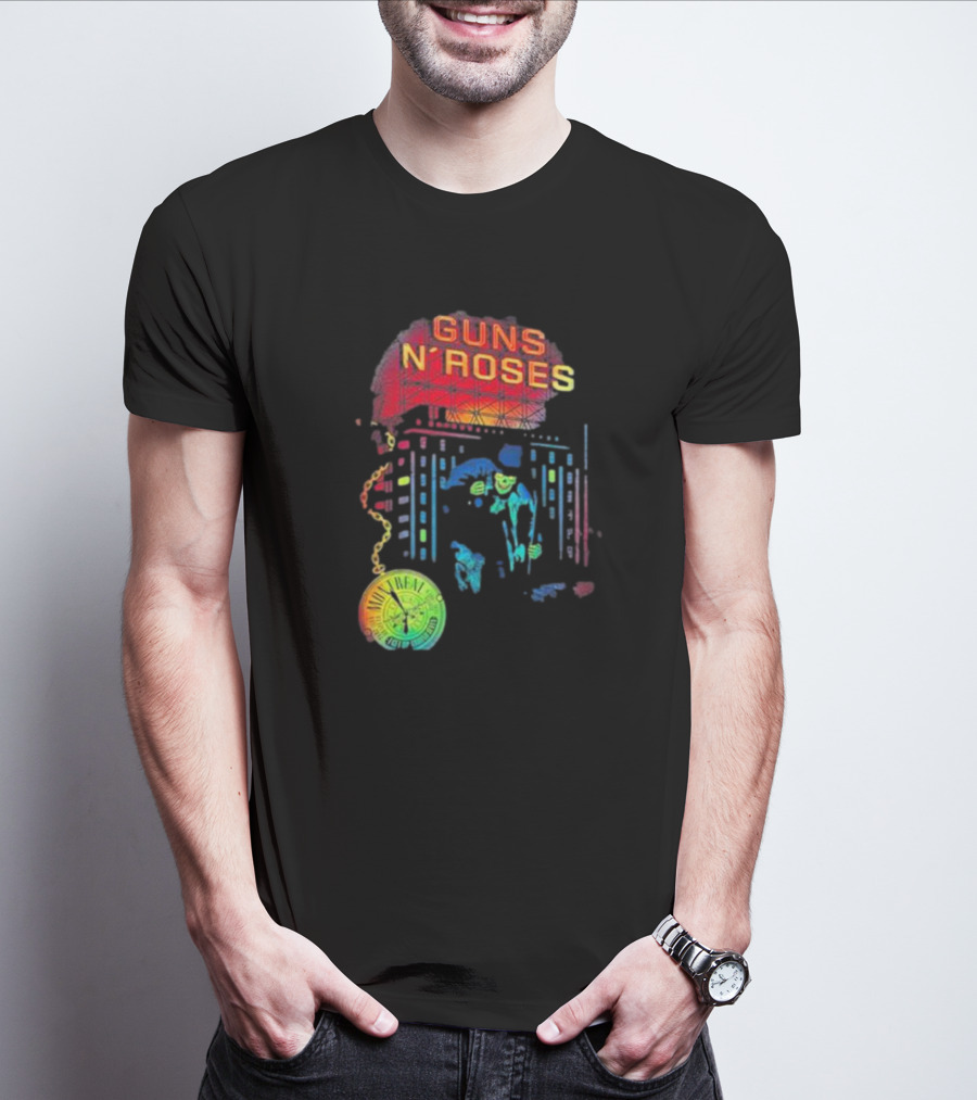 Guns N’ Roses Montreal Reflective Pocket Watch Buildings T-Shirt