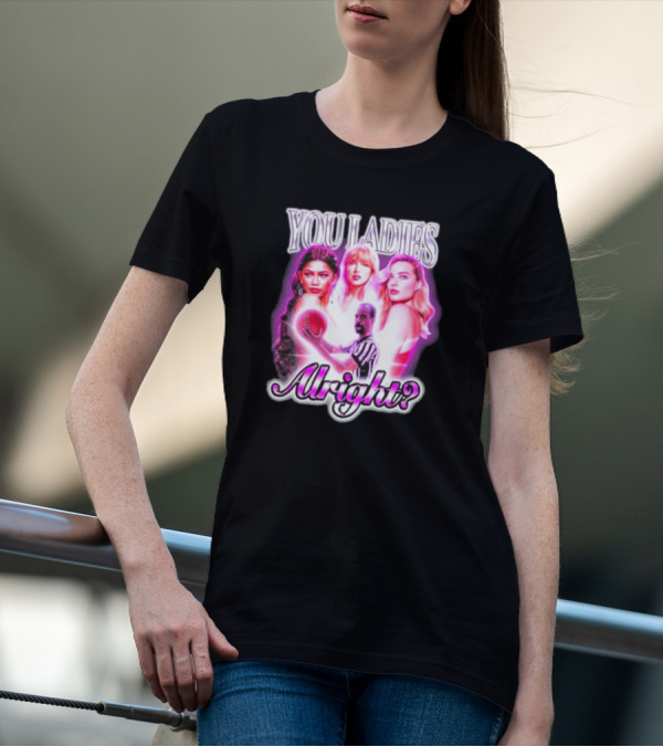 You Ladies Alright With Basketball And Pink Glow T-Shirt
