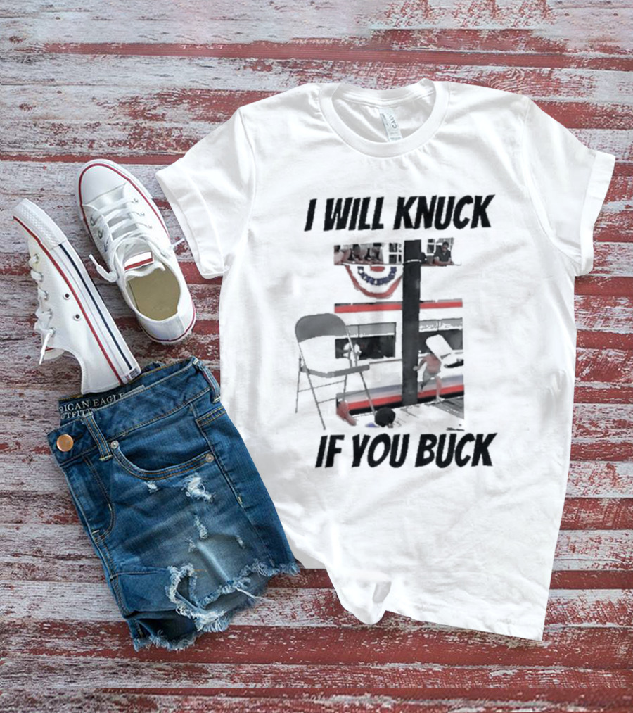 I Will Knuck If You Buck Montgomery River Boat Chair Scene T-Shirt