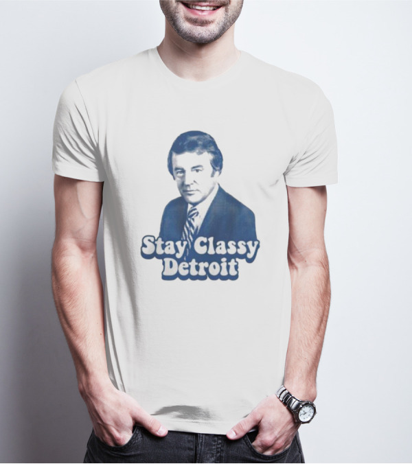 Stay Classy Detroit Vintage Bill Bonds Image T-Shirt