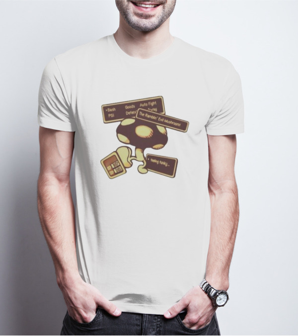 Bash PSI Goods Auto Fight The Ramblin' Evil Mushroom Feeling Funky Earthbound Reference T-Shirt