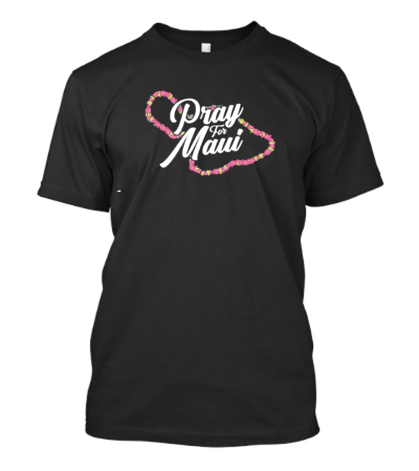 Pray For Maui Hawaii Strong Pink Lei T-Shirt