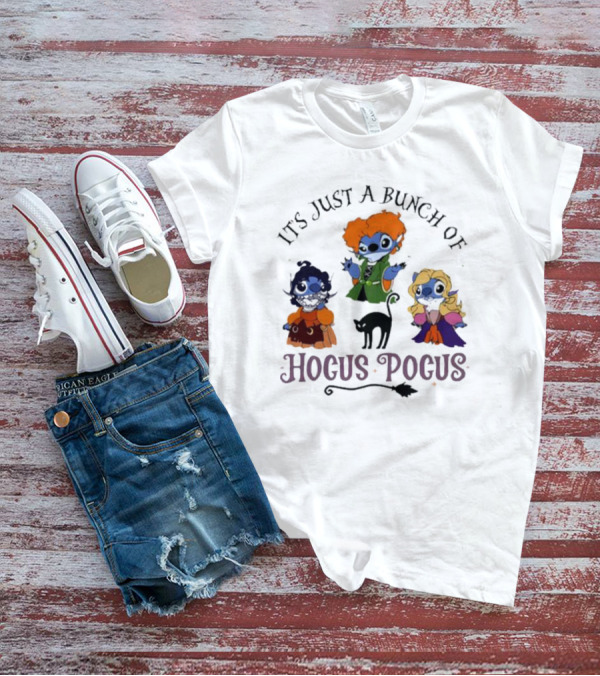 It's Just A Bunch Of Hocus Pocus Halloween Stitch Characters T-Shirt