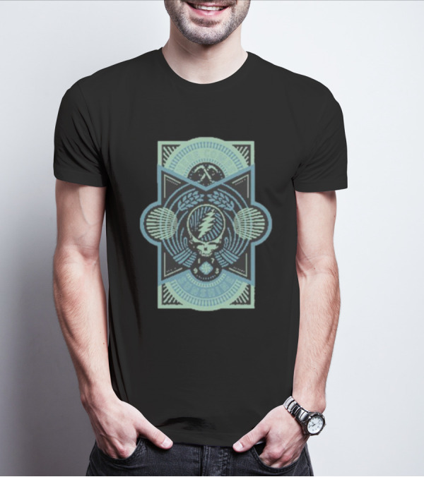 Grateful Dead Here Comes Sunshine Lightning Skull Mandala T-Shirt