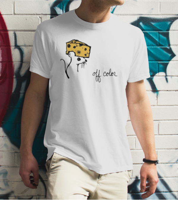 Cheesehead Mouse Off Color Sketch With Cheese Hat T-Shirt