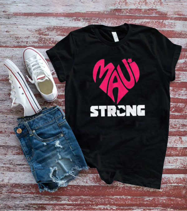 Maui Heart Strong Symbol In Pink T-Shirt