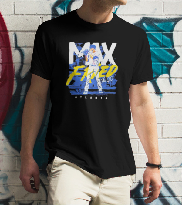 Max Fried 54 Atlanta Braves MLBPA Signature Baseball Pitcher T-Shirt