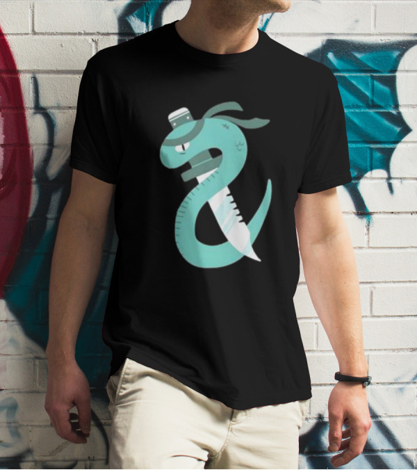 Eat More Snakes Karate Snake With Sushi Headband T-Shirt