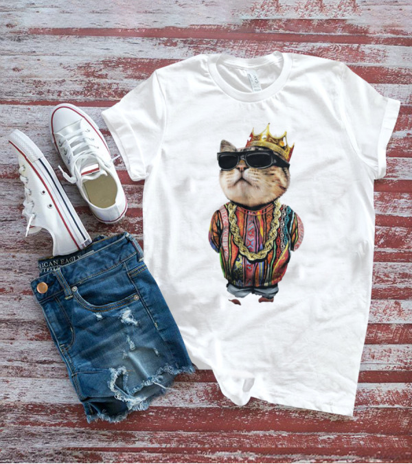Big Paw Paw Cat With Crown And Shades T-Shirt
