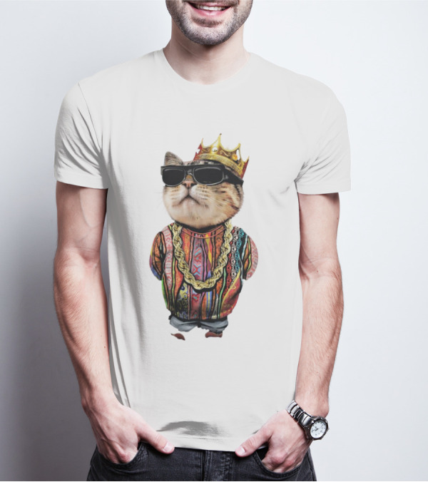 Big Paw Paw Cat With Crown And Shades T-Shirt