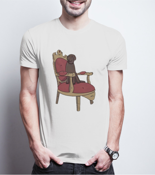 Poorly Drawn Arsenal Dog On Ornate Chair T-Shirt