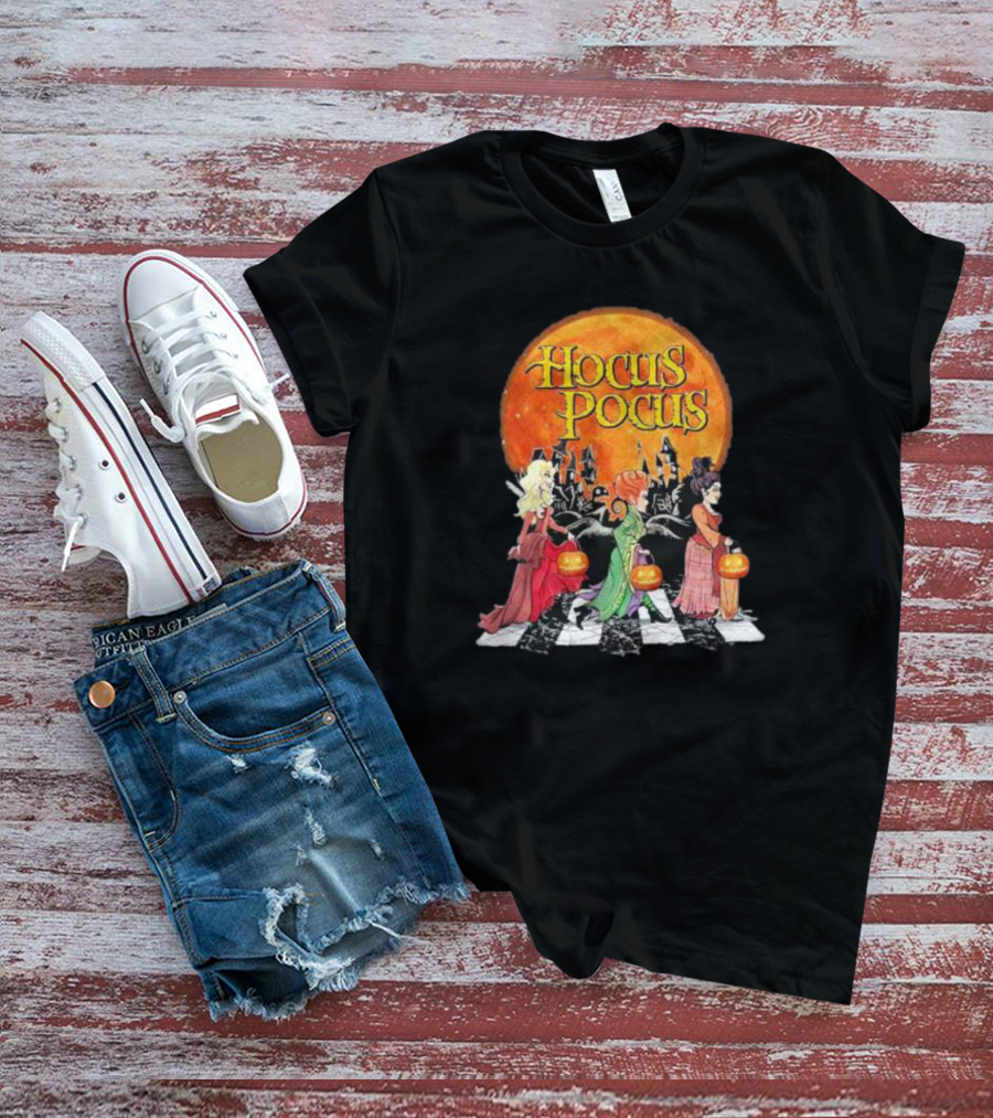 Hocus Pocus Sanderson Sisters Abbey Road Pumpkin Halloween T-Shirt