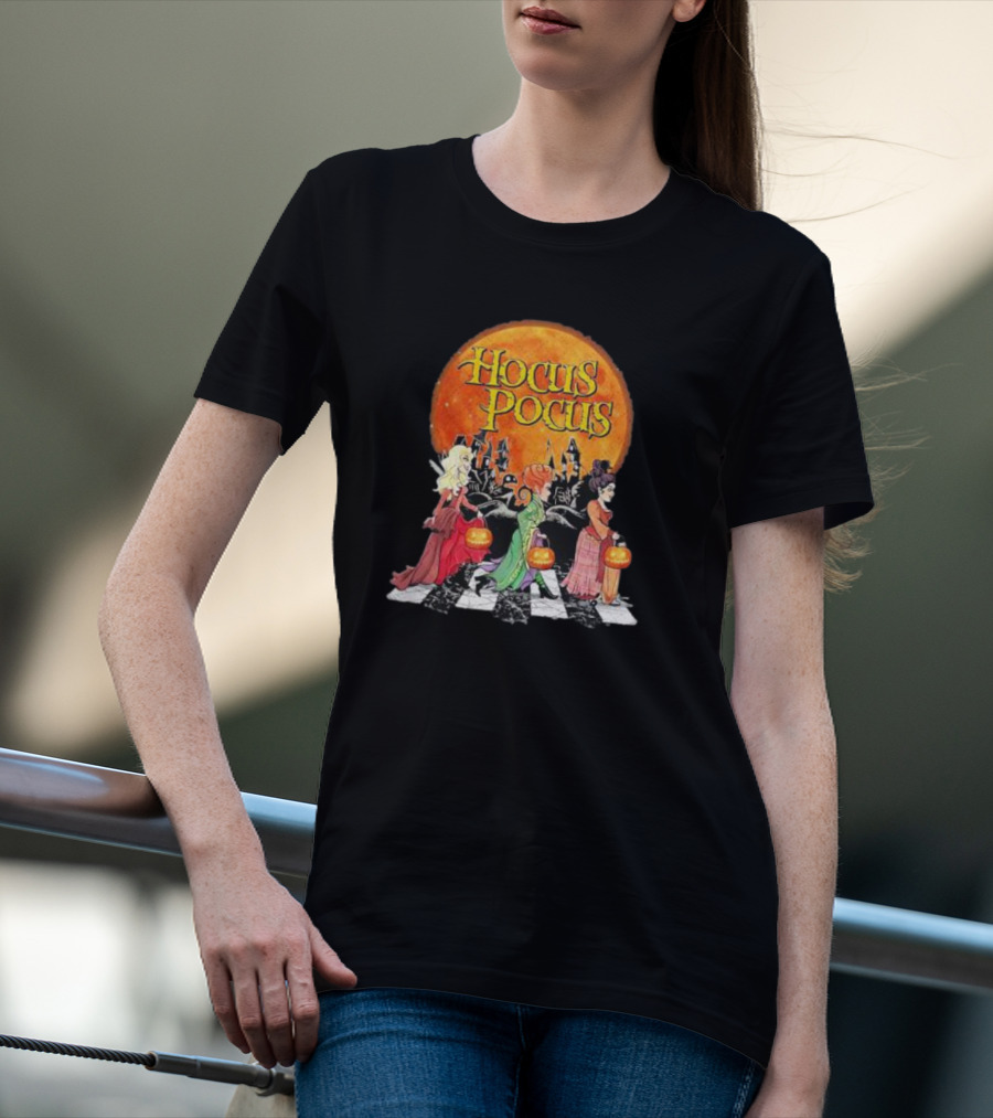 Hocus Pocus Sanderson Sisters Abbey Road Pumpkin Halloween T-Shirt