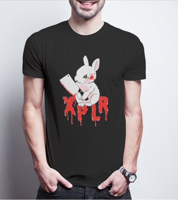 XPLR Bloodstained Rabbit With Cleaver T-Shirt