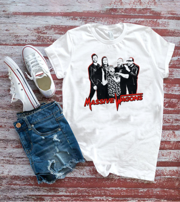 Massive Wagons Band Red Silhouette Group Image T-Shirt