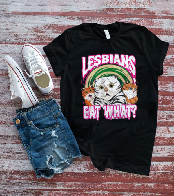 Lesbians Eat What Cats Cartoon T-Shirt