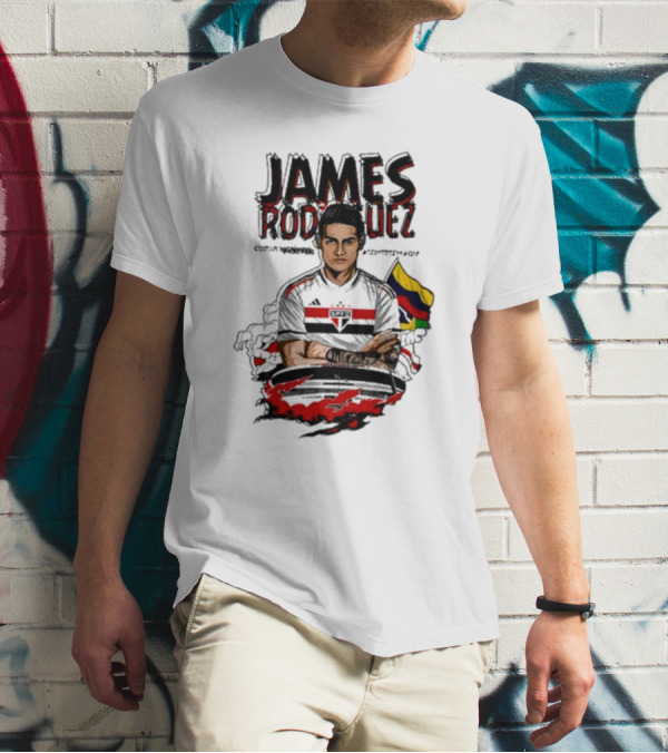 James Rodriguez Sao Paulo Football Colombia Flag T-Shirt