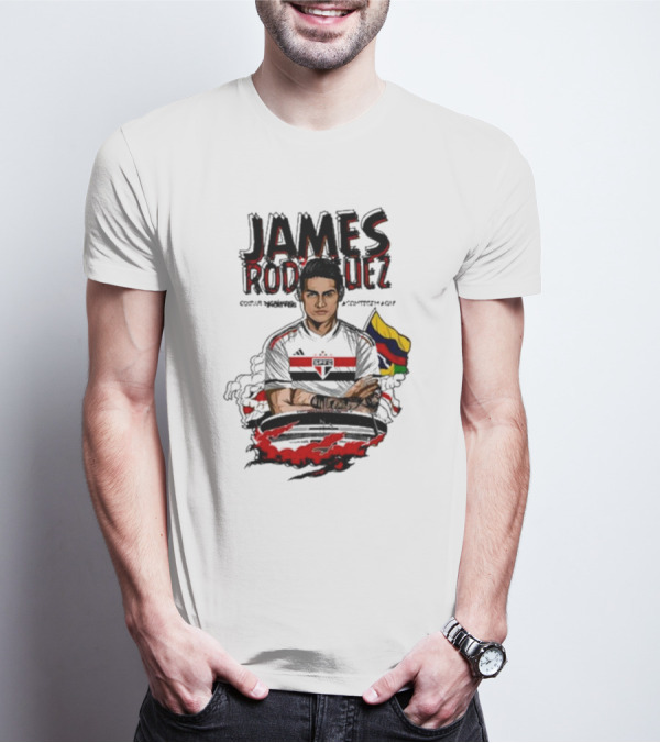 James Rodriguez Sao Paulo Football Colombia Flag T-Shirt