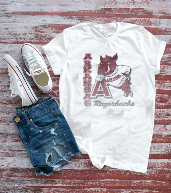 Arkansas Razorbacks Vintage Phase Out Franklin Sweatshirt Mascot T-Shirt