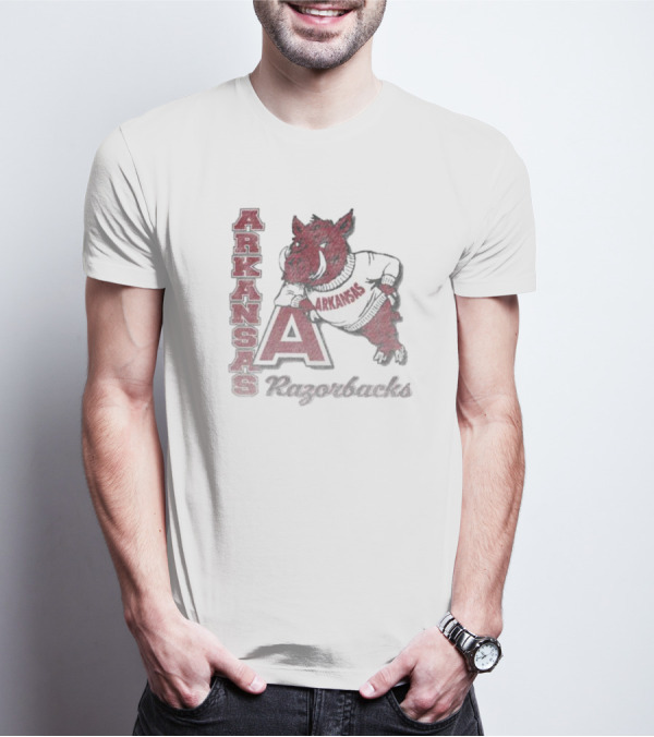 Arkansas Razorbacks Vintage Phase Out Franklin Sweatshirt Mascot T-Shirt