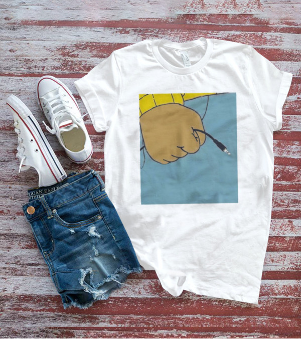 Arnold Pass The Aux Hand Holding Audio Cable Meme T-Shirt