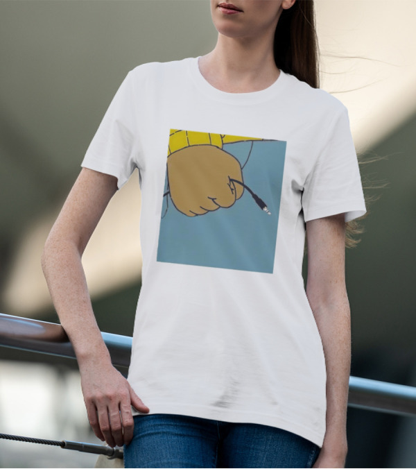 Arnold Pass The Aux Hand Holding Audio Cable Meme T-Shirt