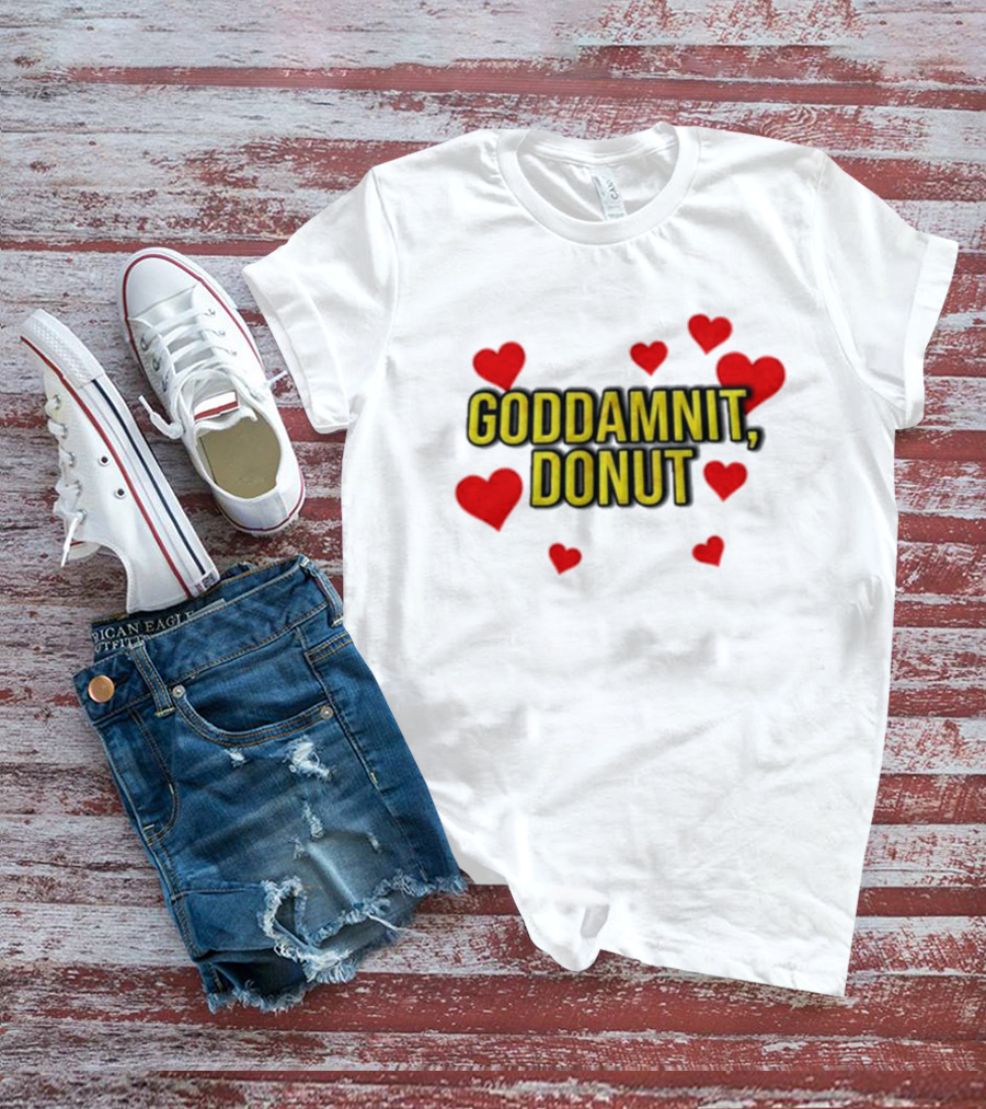 Dungeoncrawlercarl Goddamnit Donut Red Hearts T-Shirt