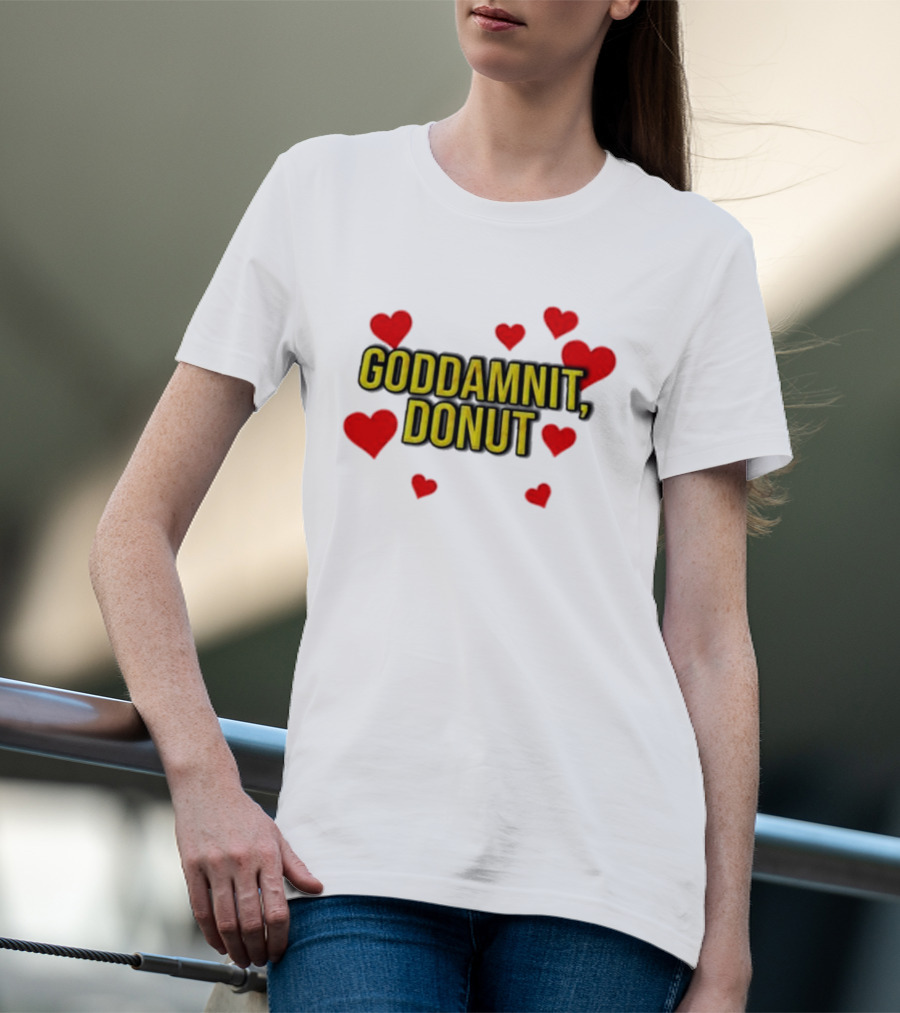 Dungeoncrawlercarl Goddamnit Donut Red Hearts T-Shirt