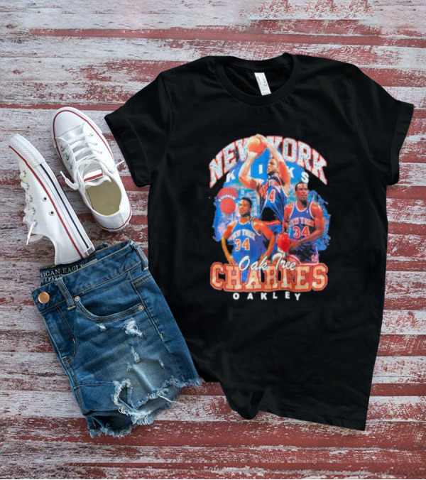 New York Knicks Charles Oakley Oak Tree Basketball Legends 34 T-Shirt