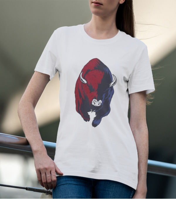 Bull Duality Red Blue Contrast T-Shirt