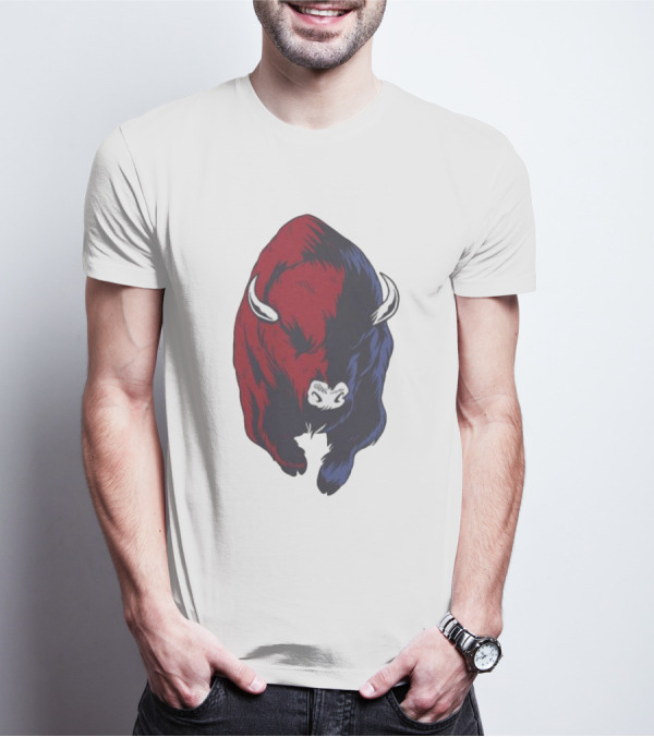 Bull Duality Red Blue Contrast T-Shirt