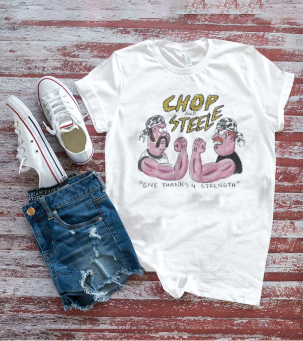Found Footage Fest Chop And Steele Give Thanks 4 Strength Arm Wrestling Cartoon T-Shirt