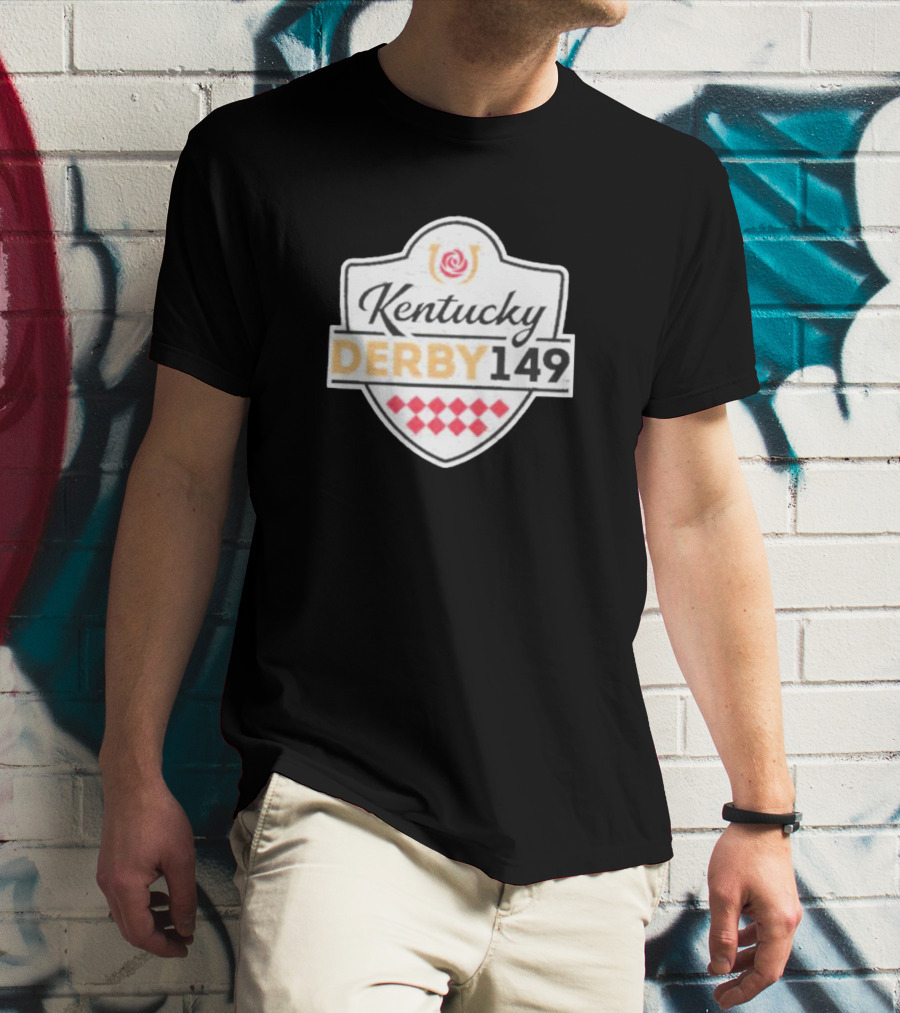 Kentucky Derby 149 Shield Logo Store 47 Black Premier Franklin T-Shirt