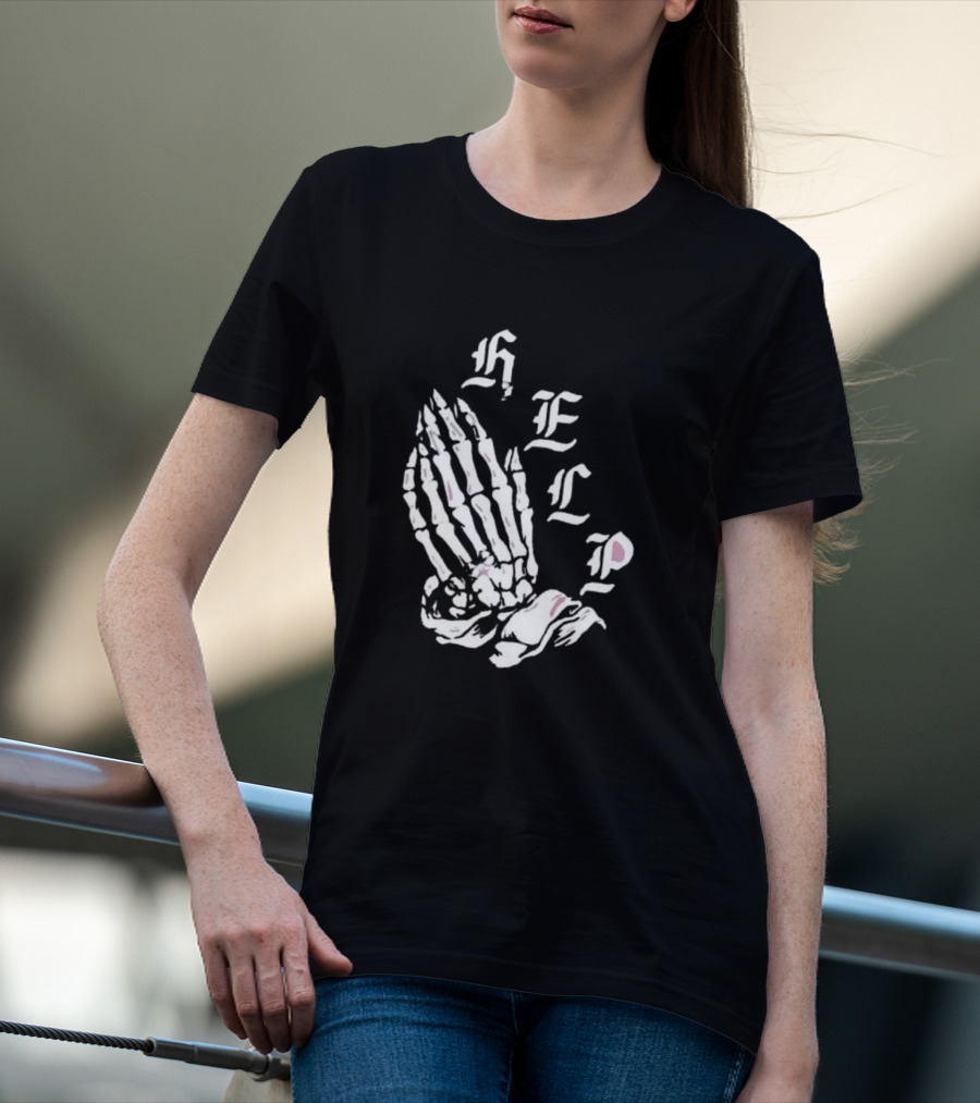 Brandon Lake Store Lake HELP Skeleton Hand Bones T-Shirt