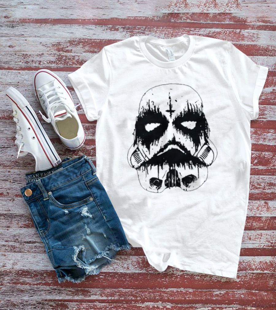 Black Metal Stormtrooper Star Wars Helmet T-Shirt