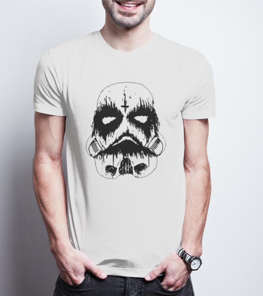 Black Metal Stormtrooper Star Wars Helmet T-Shirt