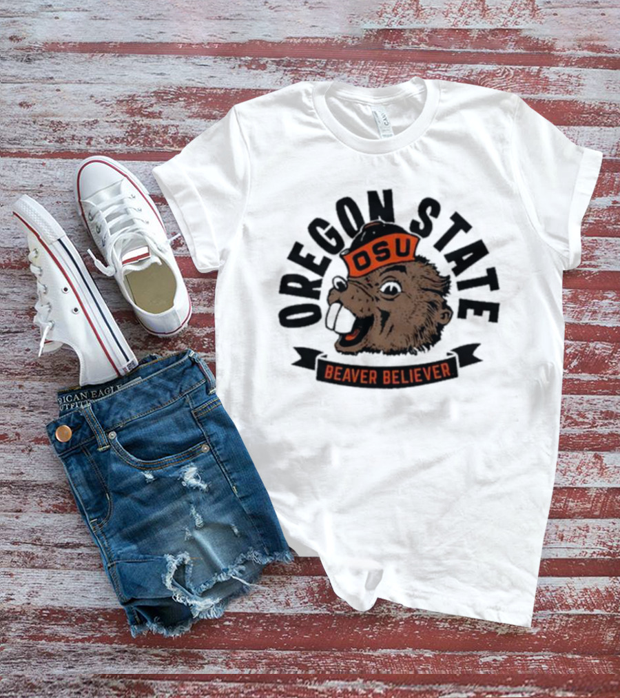 Oregon State OSU Beaver Believer Retro Mascot T-Shirt