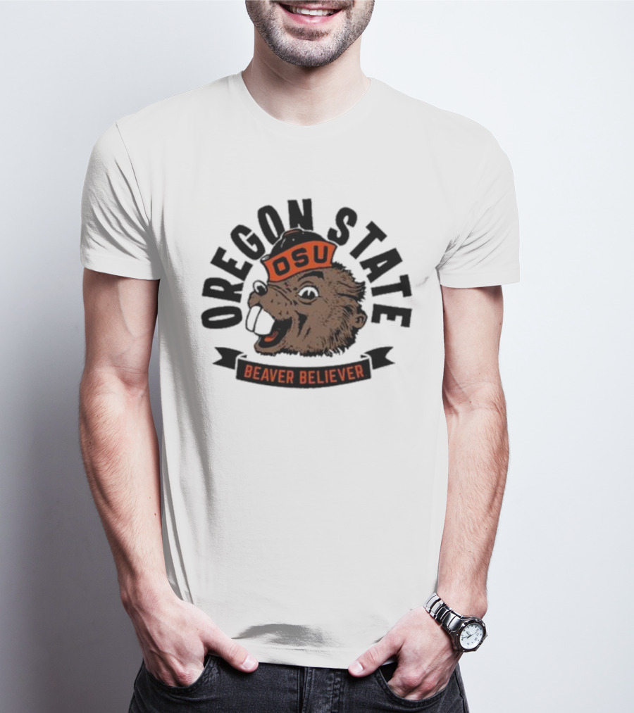 Oregon State OSU Beaver Believer Retro Mascot T-Shirt
