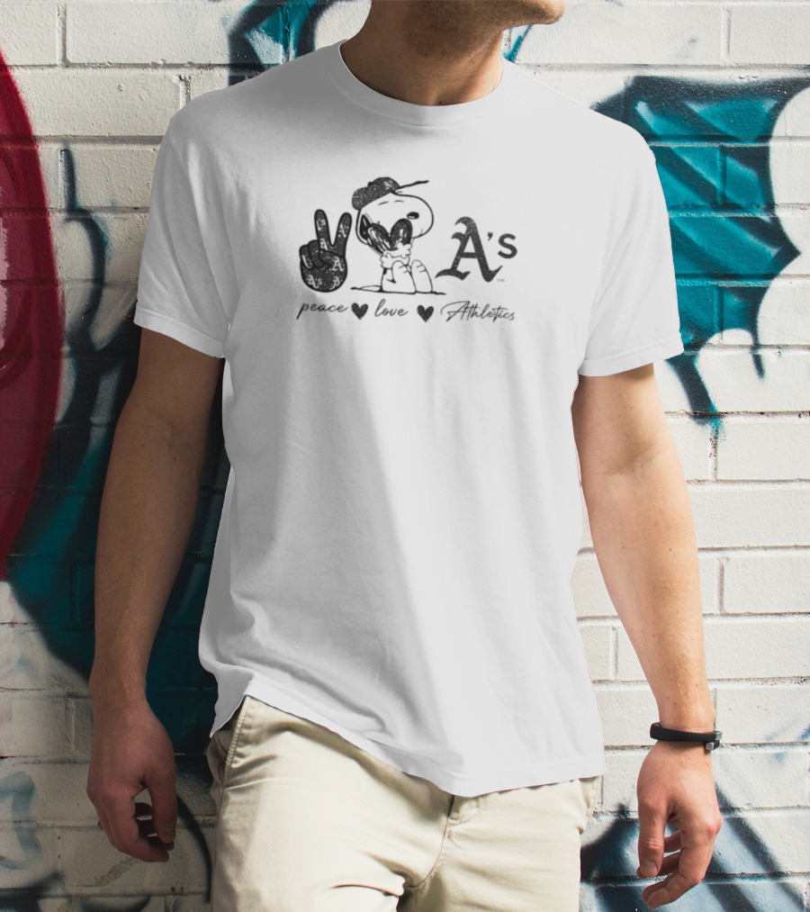 Peace Love Athletics A's Snoopy T-Shirt